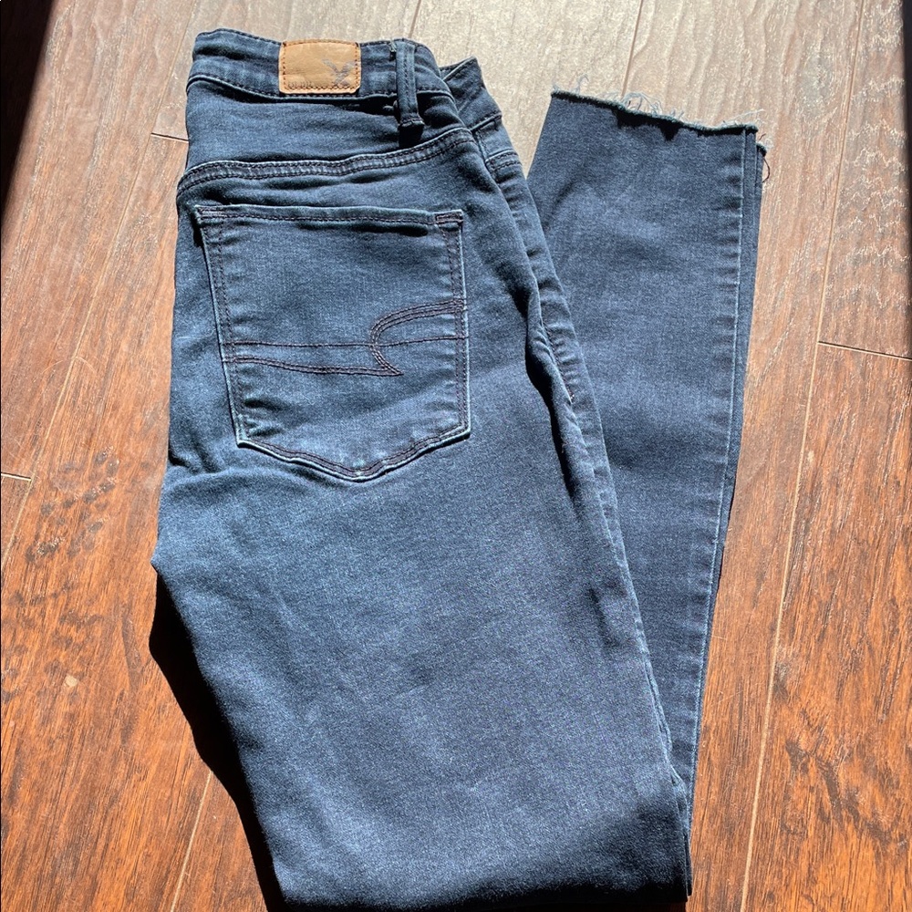 American Eagle Outfitters Dark Blue Ankle Jeans